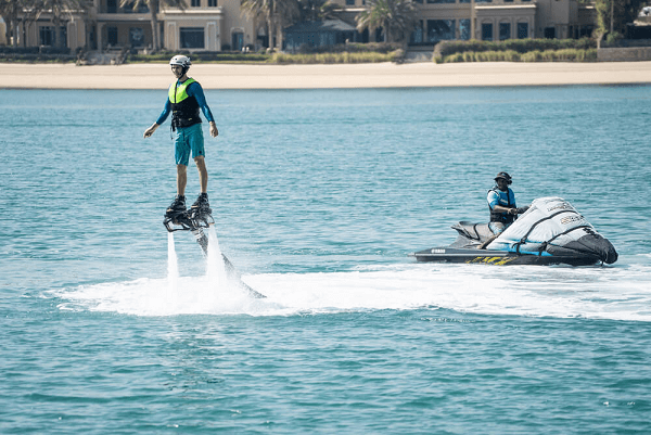 Palm Jumeirah's flyboarding activity in Dubai